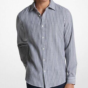 MICHAEL Michael Kors Blue Striped Button Up Shirt